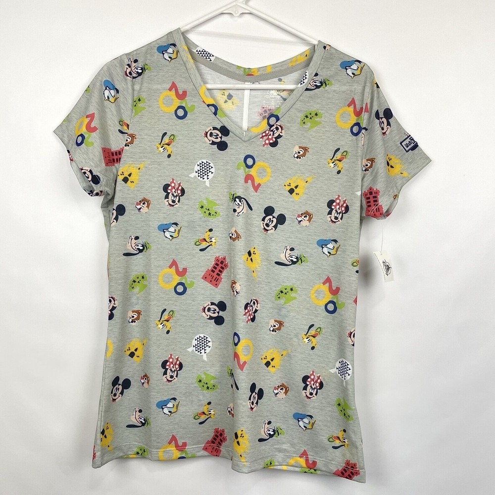 NWT Walt Disney World Women's Size L Mickey Mouse & Friends 2020 V-Neck T-Shirt